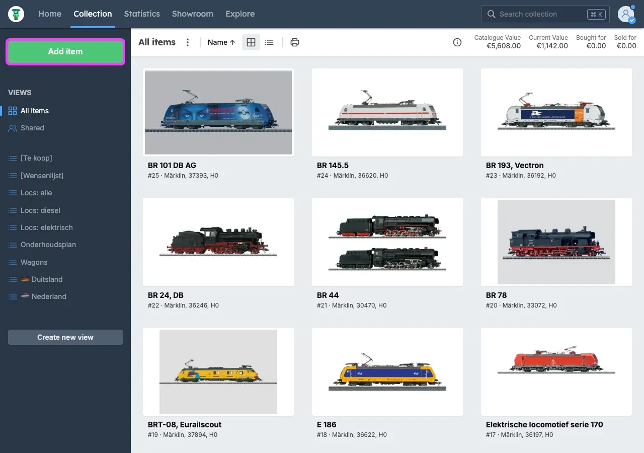 Model train collection in Yard Tower