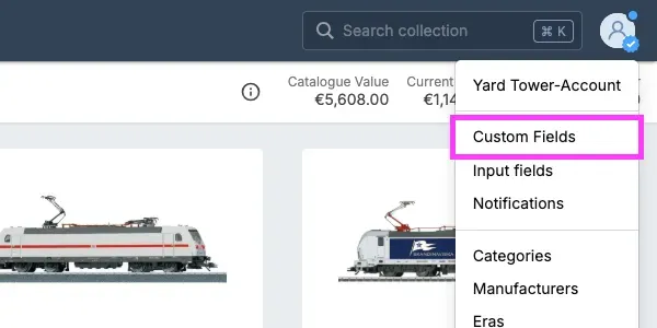 Custom fields in Yard Tower